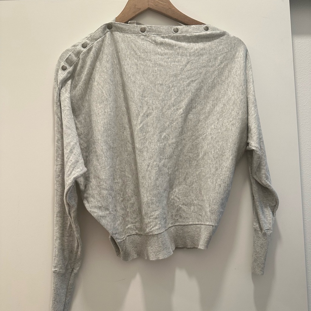 All Saints Gray Off-the-Shoulder Sweater